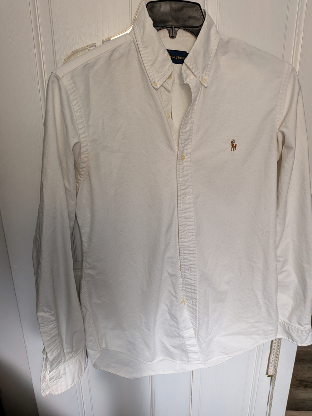 Ralph Lauren White Oxford Shirt Small S Cotton Pony Logo Button Down Preppy Mone